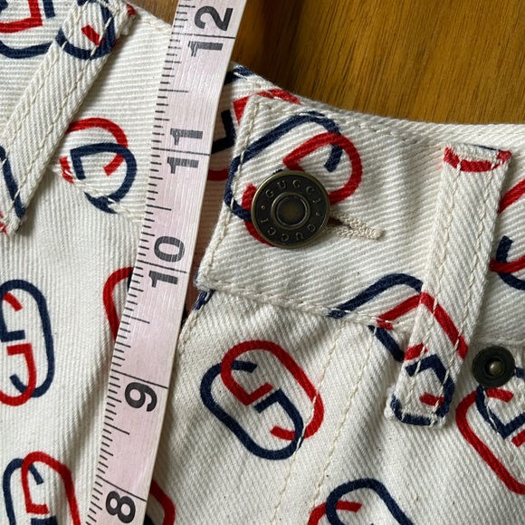 Gucci Logo Interlock twill denim shorts- Size 32 run small - Picture 9 of 10